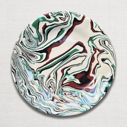 Marbled Dessert Plate XVIIIe in Glaciar (RG 03)