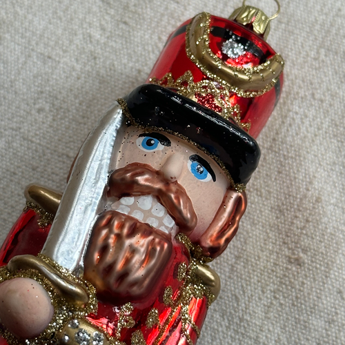 Nostalgic Nutcracker in Red & Blue Ornament