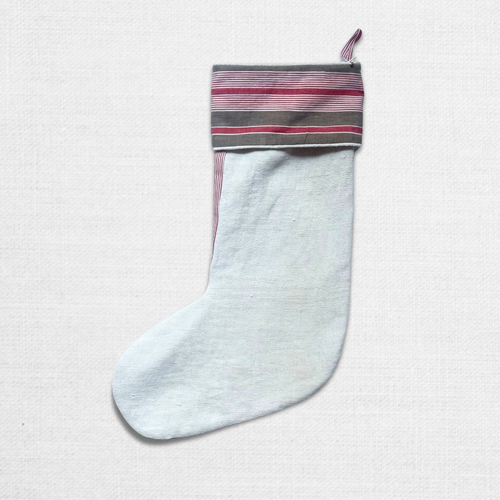 Custom 19th Century French Ticking Stocking