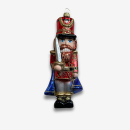 Nostalgic Nutcracker in Red & Blue Ornament