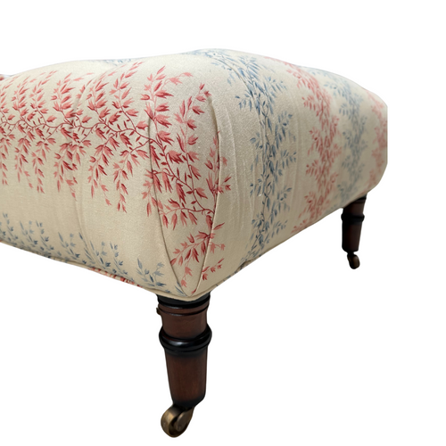 Field Ottoman in Décors Barbares Rayures Datcha Red & Beige Fabric