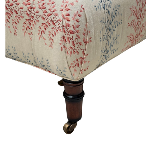 Field Ottoman in Décors Barbares Rayures Datcha Red & Beige Fabric