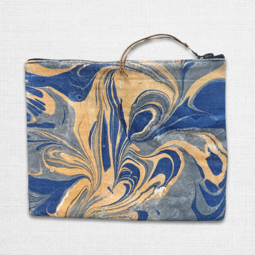 Hand Marbled One of a Kind Zipper Pouch (#02)