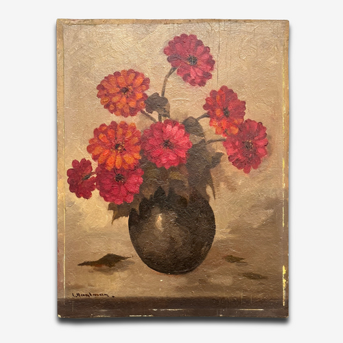 Mid 20th Century Dutch Floral Still Life Painting