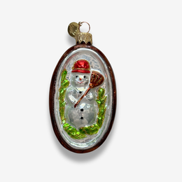 Nostalgic Small Oval Snowman Ornament