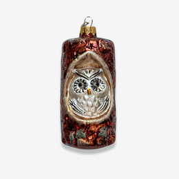 Nostalgic Owl in a Tree Ornament