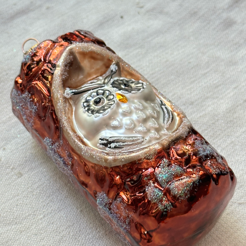 Nostalgic Owl in a Tree Ornament