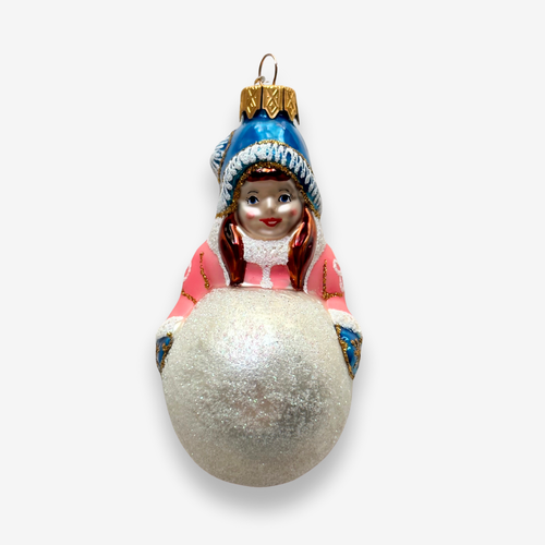 Nostalgic Girl with Snowball Ornament