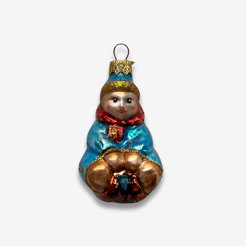 Nostalgic Child on Sled Ornament