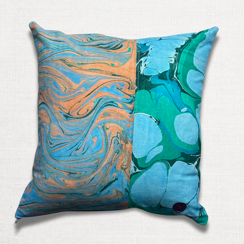 Hand Marbled One of a Kind Pillow #SC1205