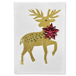 Block Printed Minnie Deer Folded Card