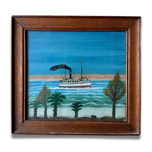 Early 20th-century Naive Seascape Painting