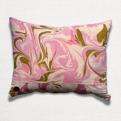 Hand Marbled One of a Kind Pillow #SC1203