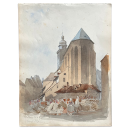 19th Century French Watercolor Painting by Alphonse Baril (61)