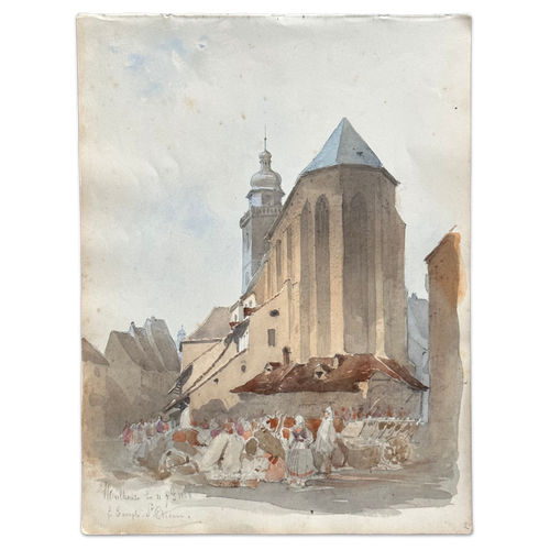 19th Century French Watercolor Painting by Alphonse Baril (61)