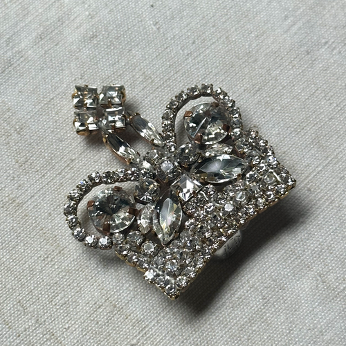 Crown 2 Glass Crystal Brooch