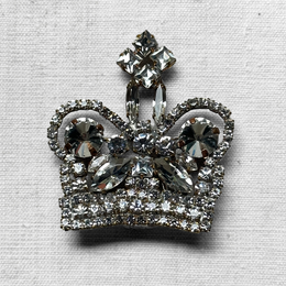 Crown 2 Glass Crystal Brooch