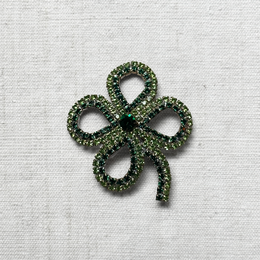 Clover 1 Glass Crystal Brooch