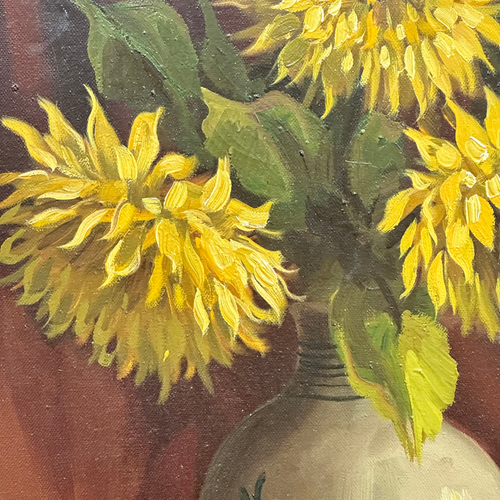 Mid 20th Century Dutch Floral Still Life Painting