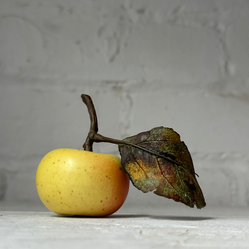 Porcelain Lady Apple with Leaf