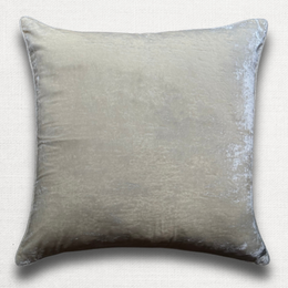 Plain Silk Velvet Cushion in Ivory