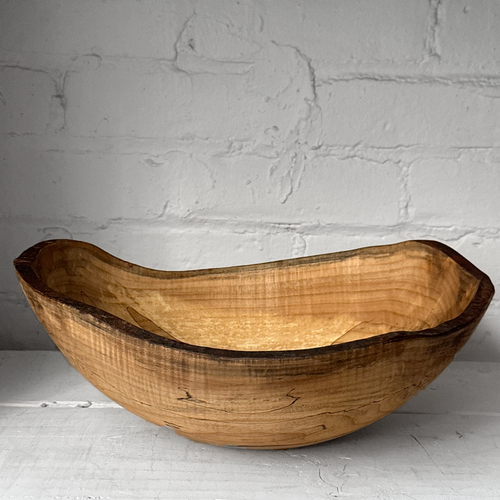 Spencer Peterman Live Edge Spalted Maple 12" Oval Bowl (# 08)