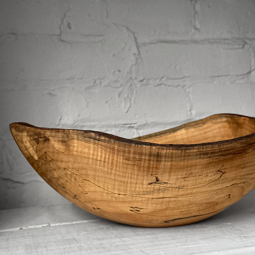 Spencer Peterman Live Edge Spalted Maple 12" Oval Bowl (# 08)