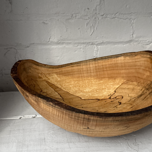 Spencer Peterman Live Edge Spalted Maple 12" Oval Bowl (# 08)