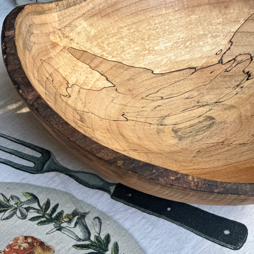 Spencer Peterman Live Edge Spalted Maple 12" Oval Bowl (# 08)