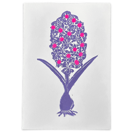 Block Printed Purple Hyacinth Folded Card