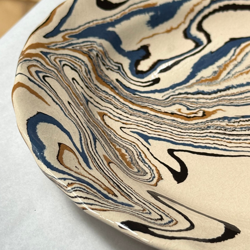 Marbled Dessert Plate XVIIIe in Toscane (TS #1109)