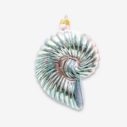 Light Pink & Turquoise Nautilus Shell Ornament