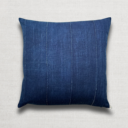 Custom Décors Barbares "Sarafane Red" Pillow with Vintage Vintage African Indigo Backing (#40)