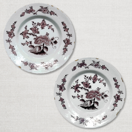 Pair of 18th Century Delft Plates