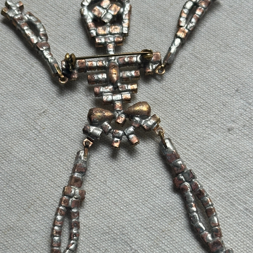 Skeleton Glass Crystal Brooch