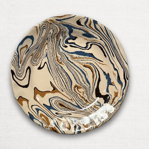 Marbled Dessert Plate XVIIIe in Toscane (TS #1109)