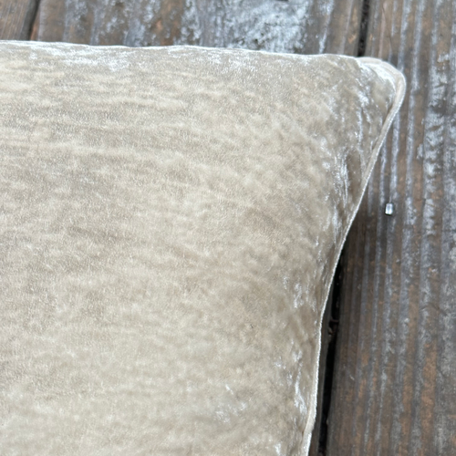 Plain Silk Velvet Cushion in Silver