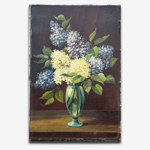 Early 20th Century Dutch Panicle Hydrangea Still Life Painting