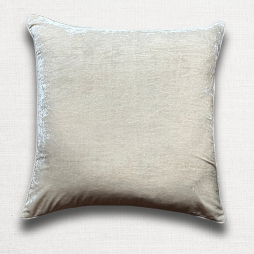 Plain Silk Velvet Cushion in Silver