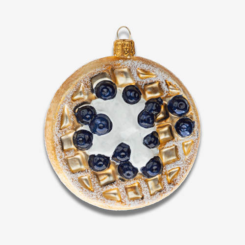 Waffle with Blueberries and Cream Ornament