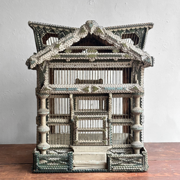 Antique Folk Art Painted Bird House