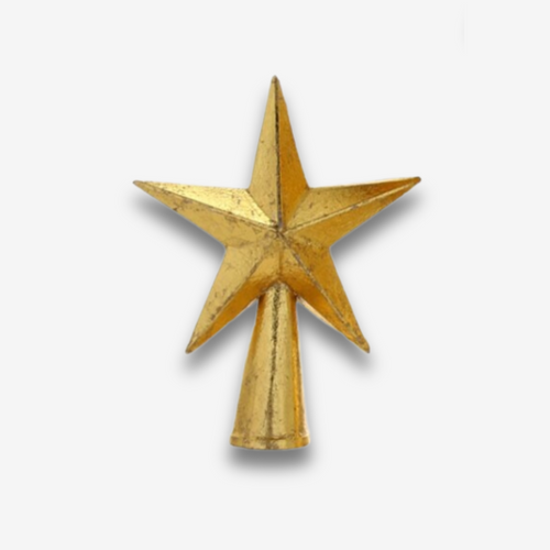 Small 5 Point Star Tree Topper in Gold