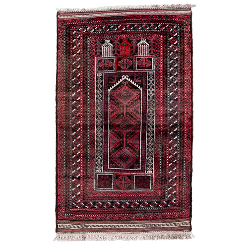 4'3" x 2'8" Antique Afghan Belouch Rug