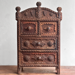 Small Antique 4-Drawer Tramp Art Box