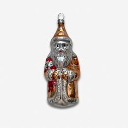 Nostalgic Gold Santa with Doll Ornament