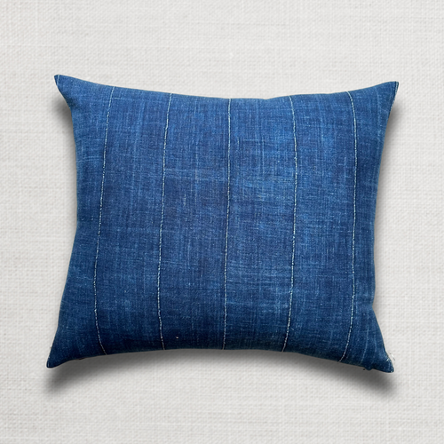 Custom Ikat Pillow with Indigo Backing