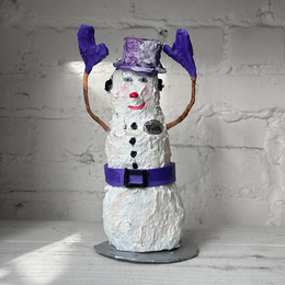 Papier-Mâché Snowman "Tonette"