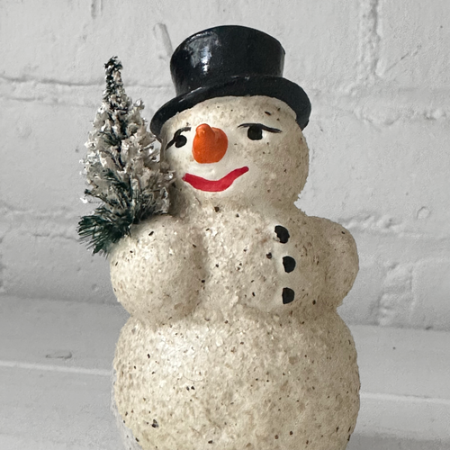 Nostalgic Papier-Mâché Snowman Box