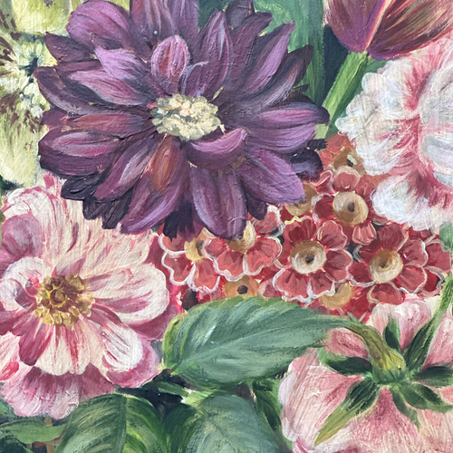 Handpainted English Fire Screen by Rosie Mennem