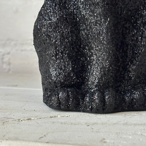 Black Glitter Cat Sitting